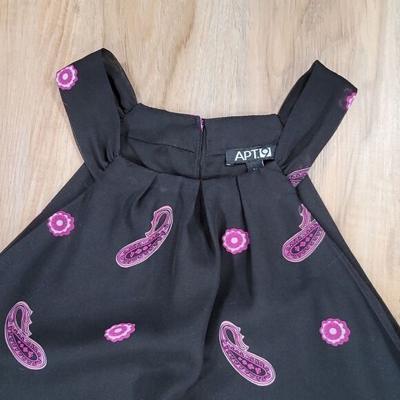 🔺️Apt 9 Black & Purple Sequin Paisley Halter Sleeveless Top Medium - Picture 3 of 10